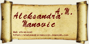 Aleksandra Manović vizit kartica